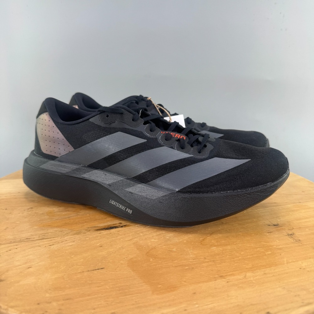 Womens 12 / Mens 11 - Adidas Adizero Evo SL Running Shoes Black Grey NEW